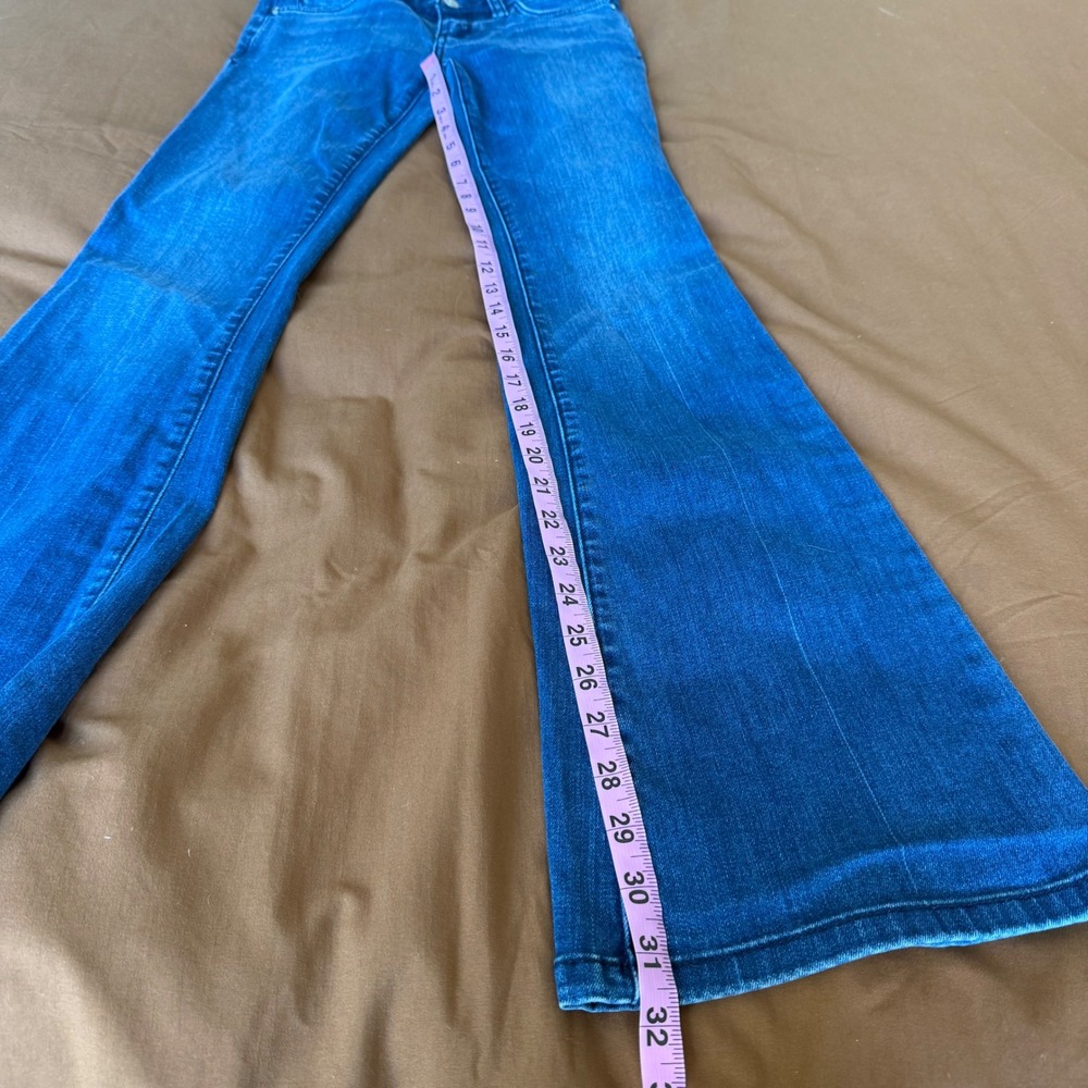 Pilcro Anthropologie Stet Flare Jeans Blue Medium Wash Denim Womens 25 Bootcut - Picture 7 of 7